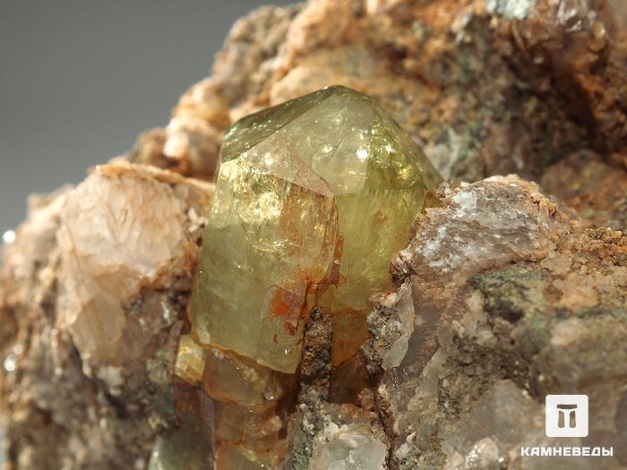 Апатит, кристалл на породе, 8,2х6,5х6,1 см, 4732, фото 2