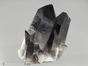Морион (чёрный кварц). Морион (чёрный кварц), сросток кристаллов 9,3х7х4,6 см