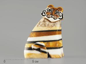 Тигр из ангидрита и других камней, 9,3х7х4,5 см
