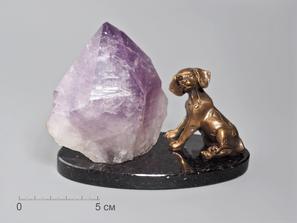 Композиция «Пёс» с кристаллом аметиста, 13х9,7 см