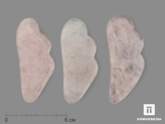 Массажёр для лица Гуаша из розового кварца, 8,5х3,5 см, 19755, фото 2