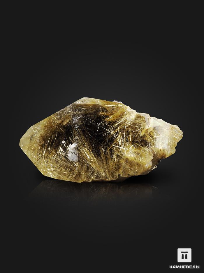 Волосатик (рутил в горном хрустале) с гематитом, двухголовый кристалл 13,8х8х6,5 см, 10-330, фото 1
